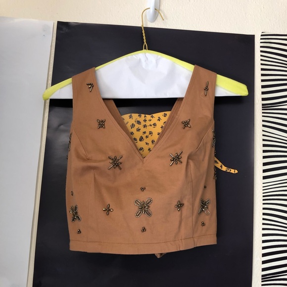 Free People Tops - Beaded cropped tank top